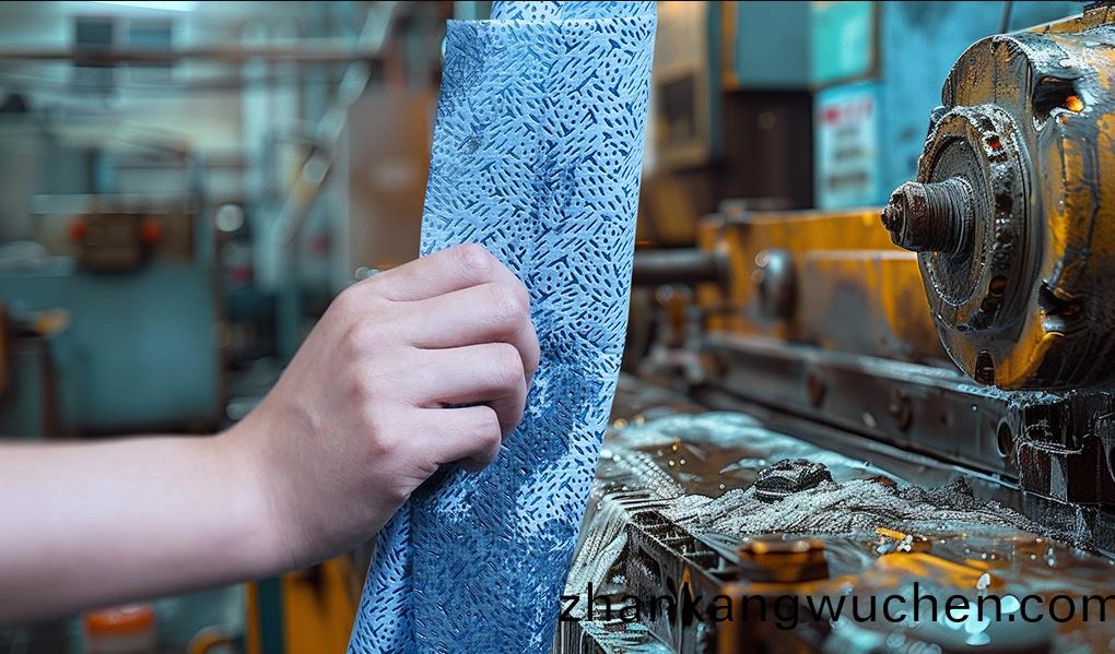 一名工人(ren)在(zai)使用(yong)工(gong)業(ye)擦拭佈擦(ca)拭(shi)設備(bei)油汚(wu) 一(yi)名(ming)工(gong)人在(zai)使(shi)用工業擦(ca)拭佈擦拭(shi)設(she)備油汚(wu)